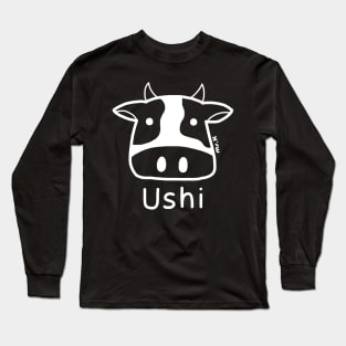 Ushi (Cow) Japanese design in white Long Sleeve T-Shirt